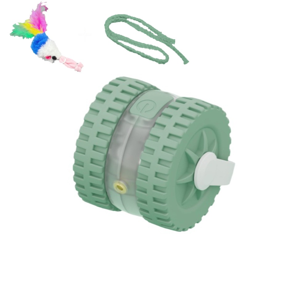 Automatic Moving Dog Ball - Mit Maus-Schwanz Infrarot-Laser-Teaser Geräuschloser Rollender USB-Betriebener