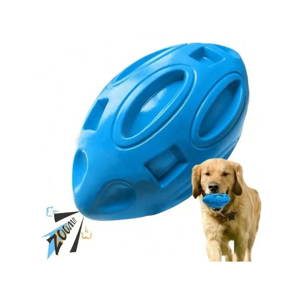 Indestructible Dog Chew Toy - 1 Stück Unzerstörbarer Quietschender Rugby-Ball Hundespielzeug